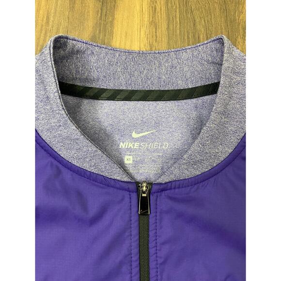 Nike Shield LSU Tigers lightweight performance zip-up windbreaker bomber jacket - Picture 4 of 4
